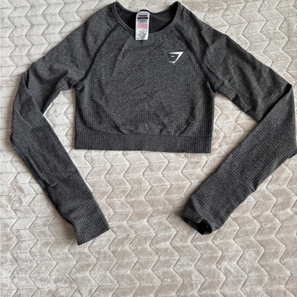 Gymshark Dark Gray Long Sleeve Crop Top